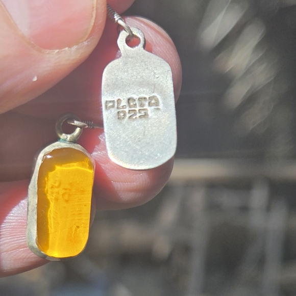 Amber & Sterling Earrings - Picture 7 of 7